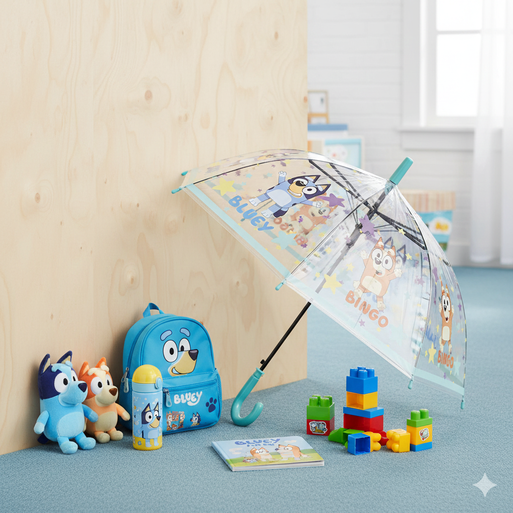 Ombrello Bluey Apertura Automatica Manico Ergonomico Accessorio per la Pioggia Bambini