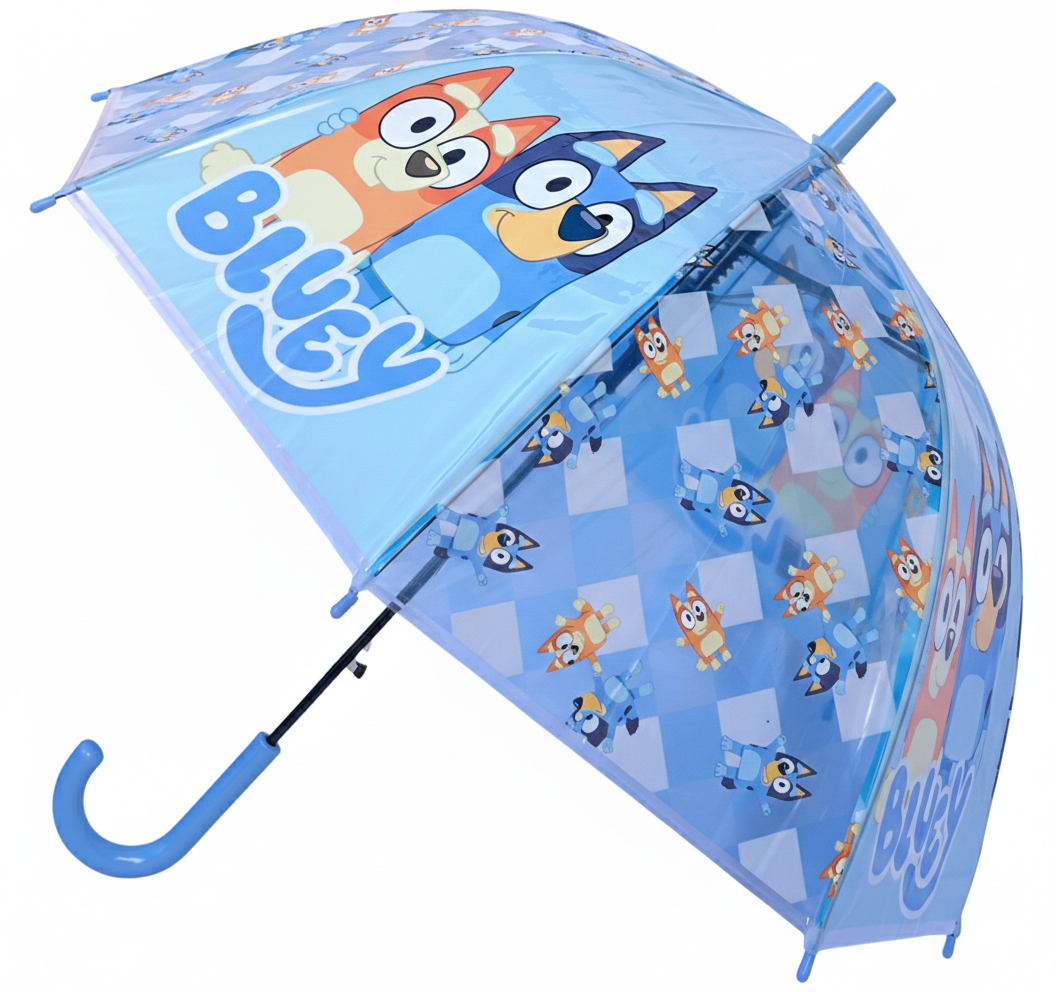 Ombrello a Cupola Bluey Apertura Automatica Manico Ergonomico Accessorio per la Pioggia Bambini