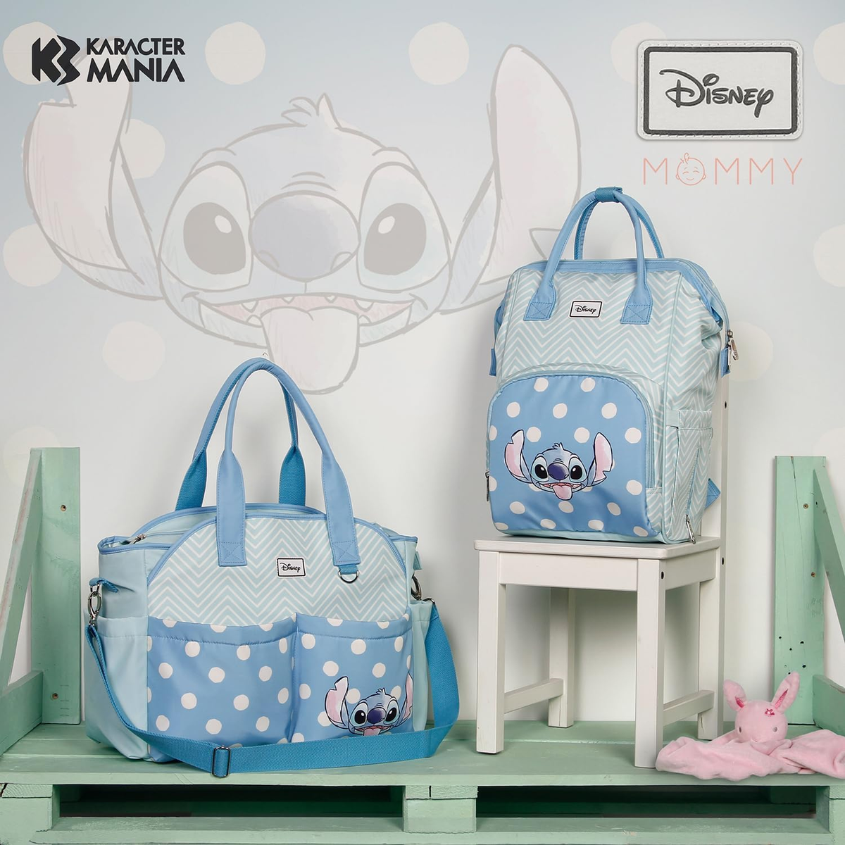 Borsa da Passeggino Stitch DISNEY Linea Mommy con Tracolla e Ganci per Carrozzina - 05928