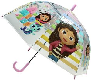 Ombrello a Cupola Gabby's Dollhouse Apertura Automatica Manico Ergonomico Accessorio per la Pioggia Bambini
