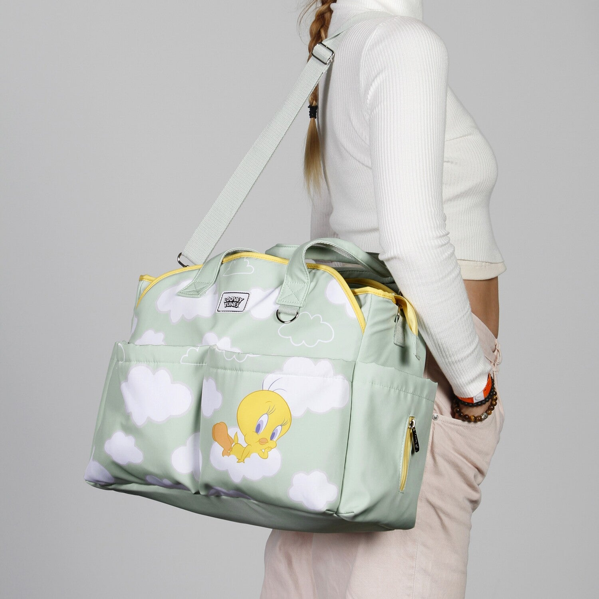 Borsa da Passeggino Titti Looney Tunes Linea Mommy con Tracolla e Ganci per Carrozzina - 05932