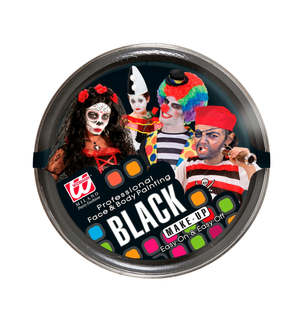 Fondotinta Cremoso Nero in Vaschetta da 25 Gr. Accessorio per Make-Up Trucco Travestimenti Cosplay - 02388