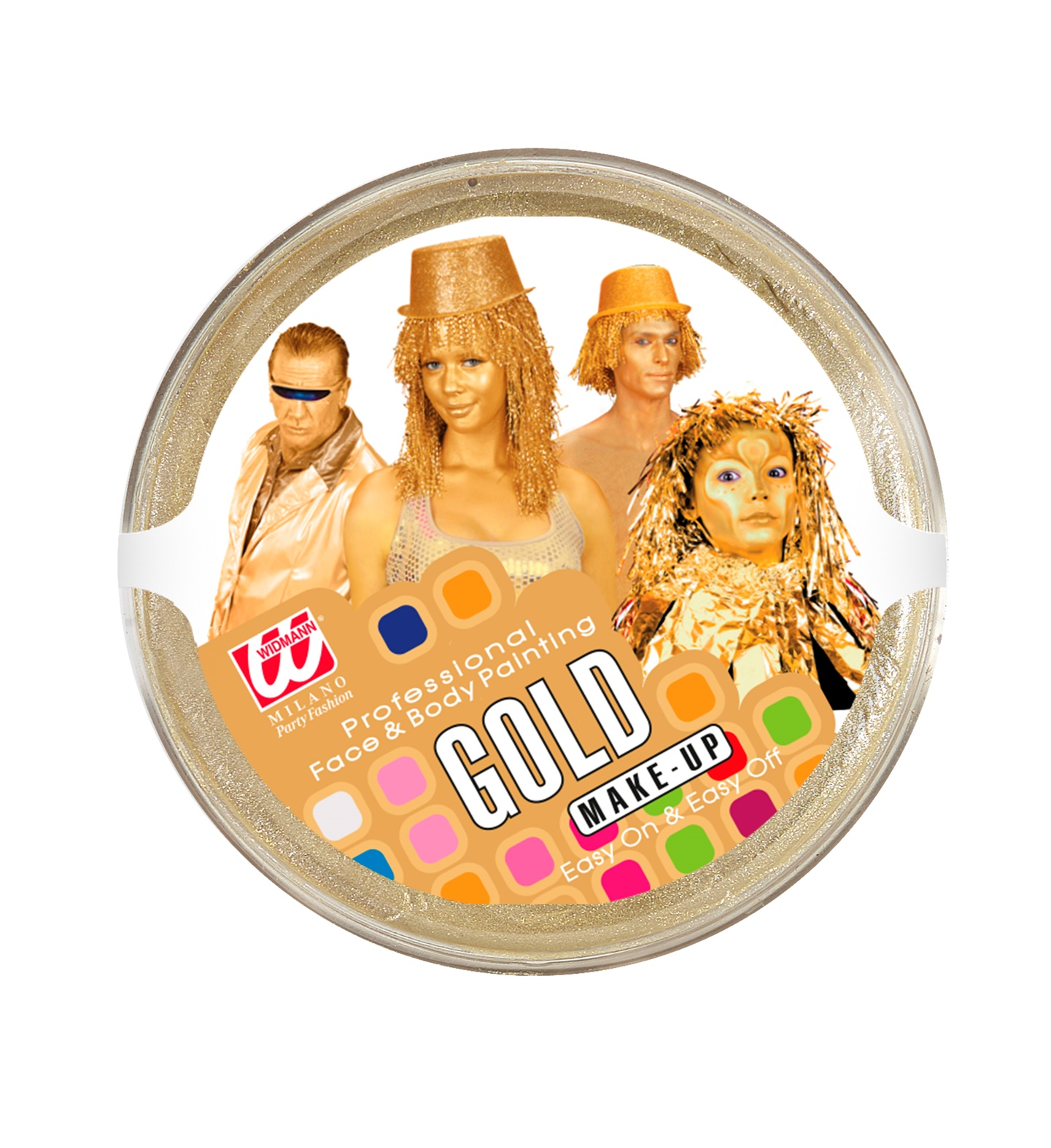 Fondotinta Cremoso Oro in Vaschetta da 25 Gr. Accessorio per Make-Up Trucco Travestimenti Cosplay - 02392