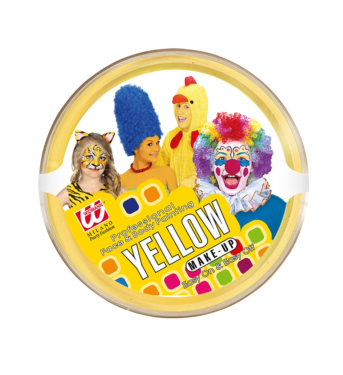 Fondotinta Cremoso Giallo in Vaschetta da 25 Gr. Accessorio per Make-Up Trucco Travestimenti Cosplay - 02395
