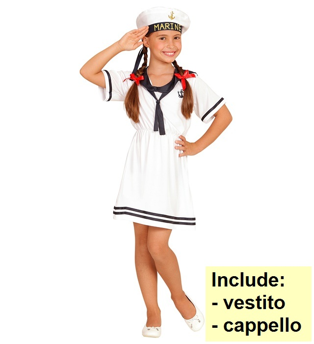 Costume Marinaretta Travestimento Carnevale Vestito e Cappello per Feste in Maschera - 0309