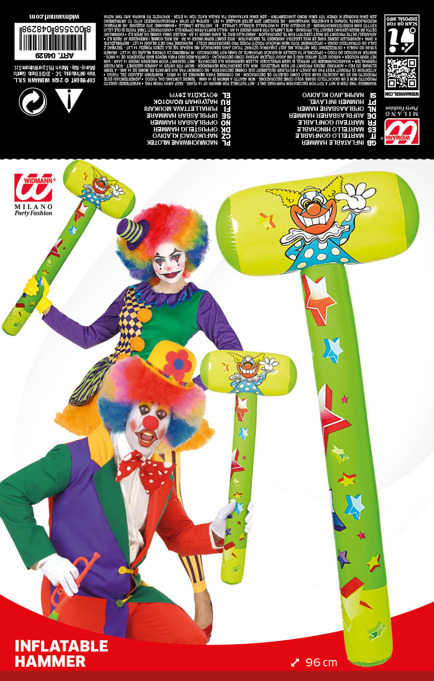 Martello Gonfiabile 96 CM Accessorio Travestimento Carnevale Cosplay Feste in Maschera - 04829
