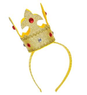 Cerchietto Mini Corona Oro con Gemme Accessorio Travestimento Carnevale Cosplay Feste in Maschera - 07061