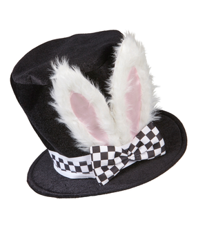 Cilindro con Orecchie Coniglio Modellabili Cappello Accessorio Travestimento Carnevale Cosplay Feste in Maschera - 10021