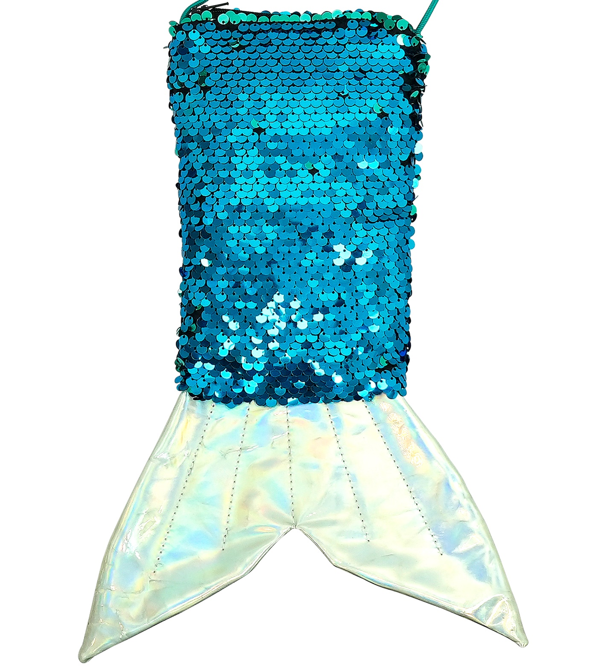 Borsetta a Tracolla Forma Coda di Sirena con Pailettes Accessorio Travestimenti Carnevale Cosplay - 12026