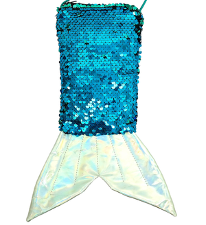 Borsetta a Tracolla Forma Coda di Sirena con Pailettes Accessorio Travestimenti Carnevale Cosplay - 12026