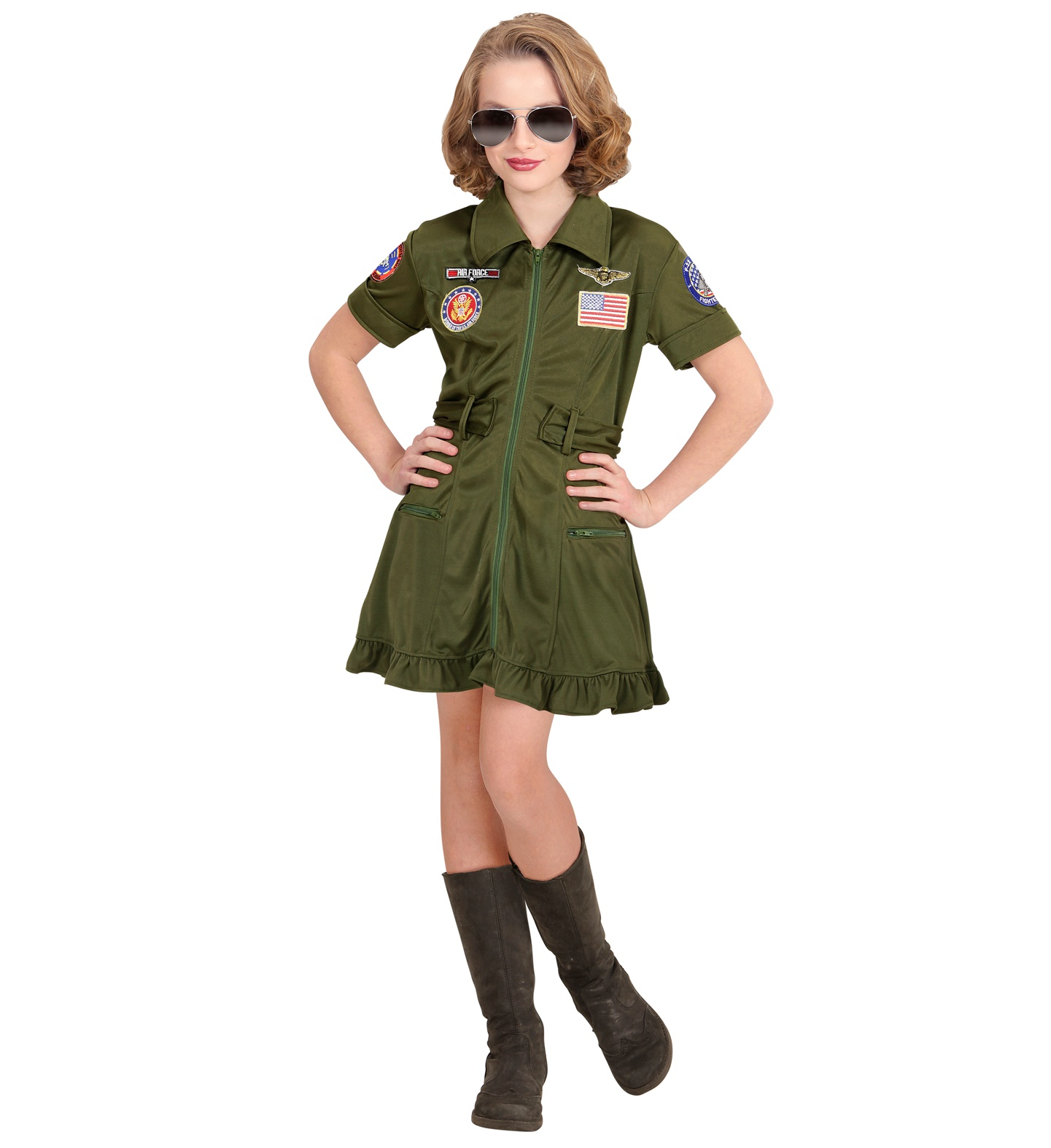 Costume Pilota di Jet da Combattimento Abito Aviatore Travestimento Carnevale - 1523