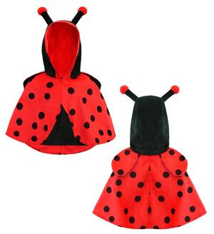 Poncho in Peluche con Cappuccio Travestimento Coccinella Costume Carnevale Feste in Maschera - 16200