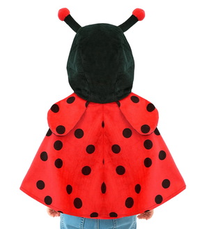 Poncho in Peluche con Cappuccio Travestimento Coccinella Costume Carnevale Feste in Maschera - 16200