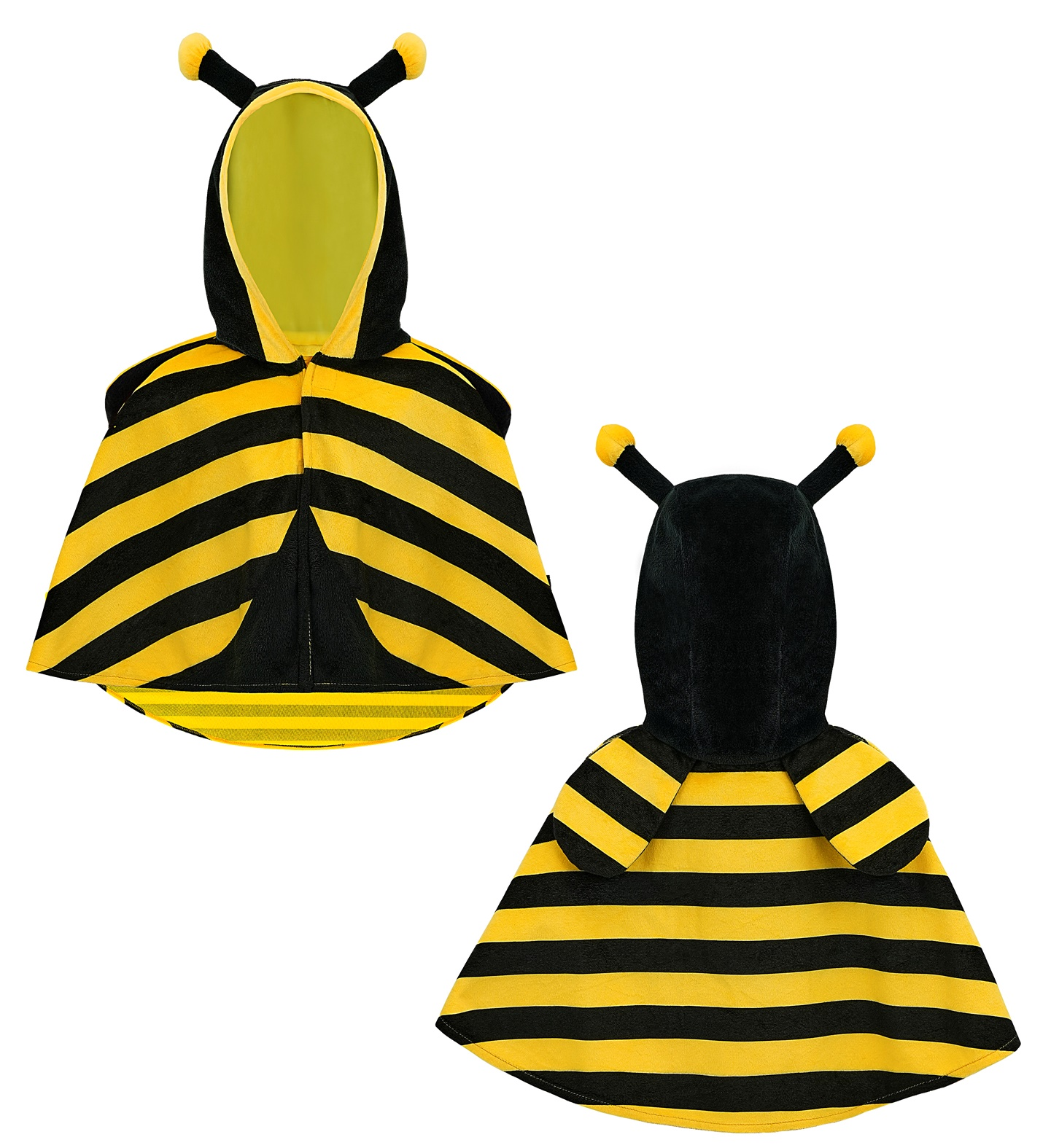 Poncho in Peluche con Cappuccio Travestimento Ape Costume Carnevale Feste in Maschera - 16201