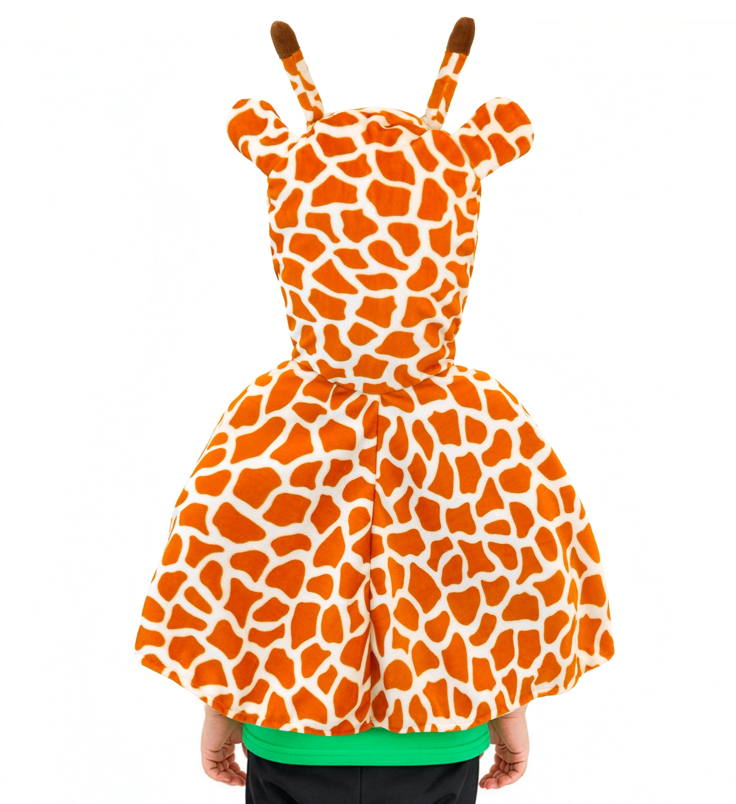 Poncho in Peluche con Cappuccio Travestimento Giraffa Costume Carnevale Feste in Maschera - 16204