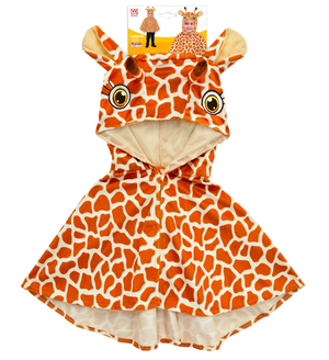 Poncho in Peluche con Cappuccio Travestimento Giraffa Costume Carnevale Feste in Maschera - 16204