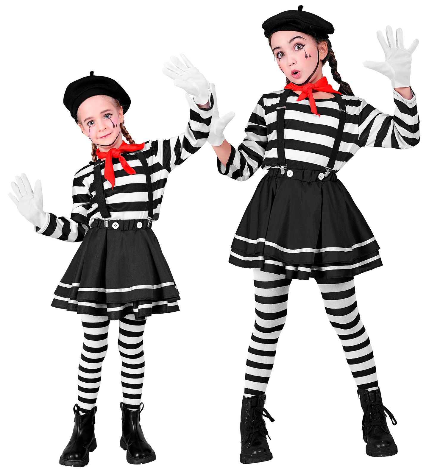 Costume Mimo Bambina Stile Parigino Travestimento Carnevale Cosplay Feste in Maschera - 2240