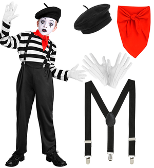 Costume Mimo Bambino Stile Parigino Travestimento Carnevale Cosplay Feste in Maschera - 2241
