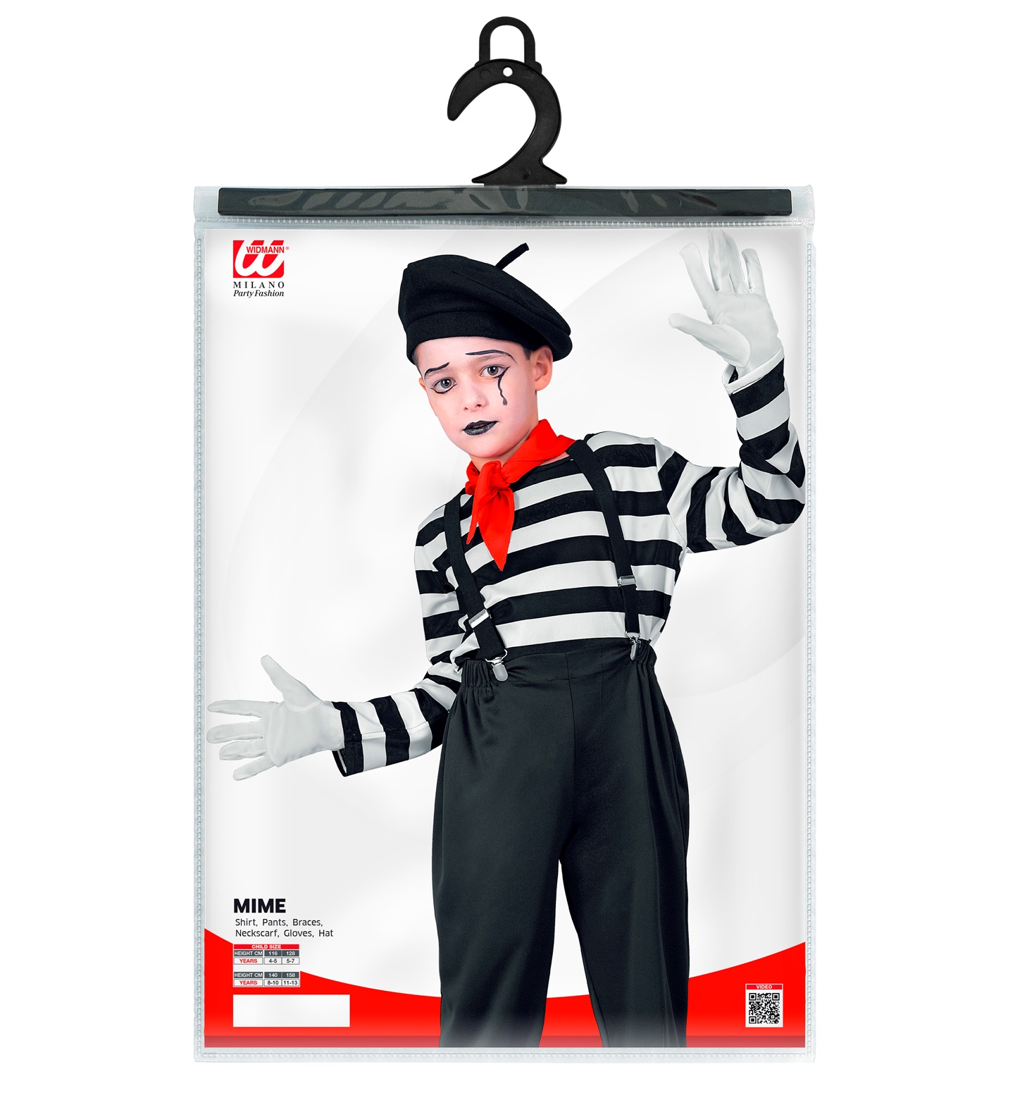 Costume Mimo Bambino Stile Parigino Travestimento Carnevale Cosplay Feste in Maschera - 2241