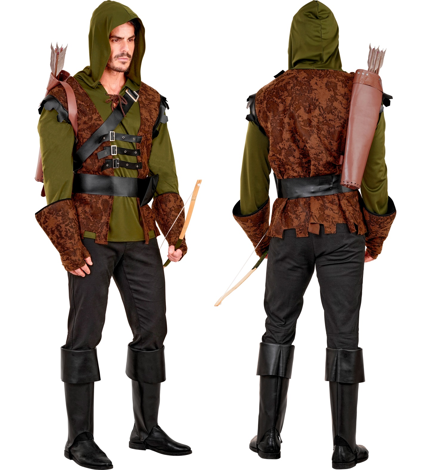 Costume Robin Hood of Sherwood Uomo Travestimento Carnevale Cosplay Feste in Maschera - 2247