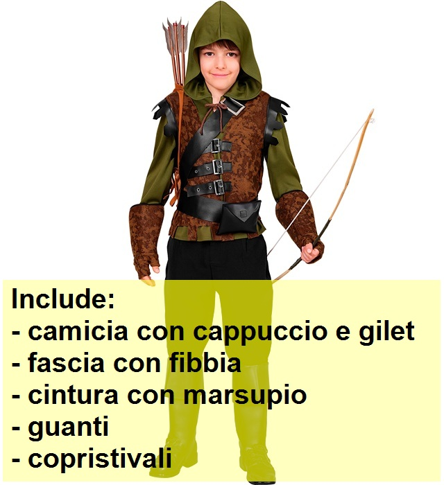 Costume Robin Hood of Sherwood Bambini Travestimento Carnevale Cosplay Feste in Maschera - 2247