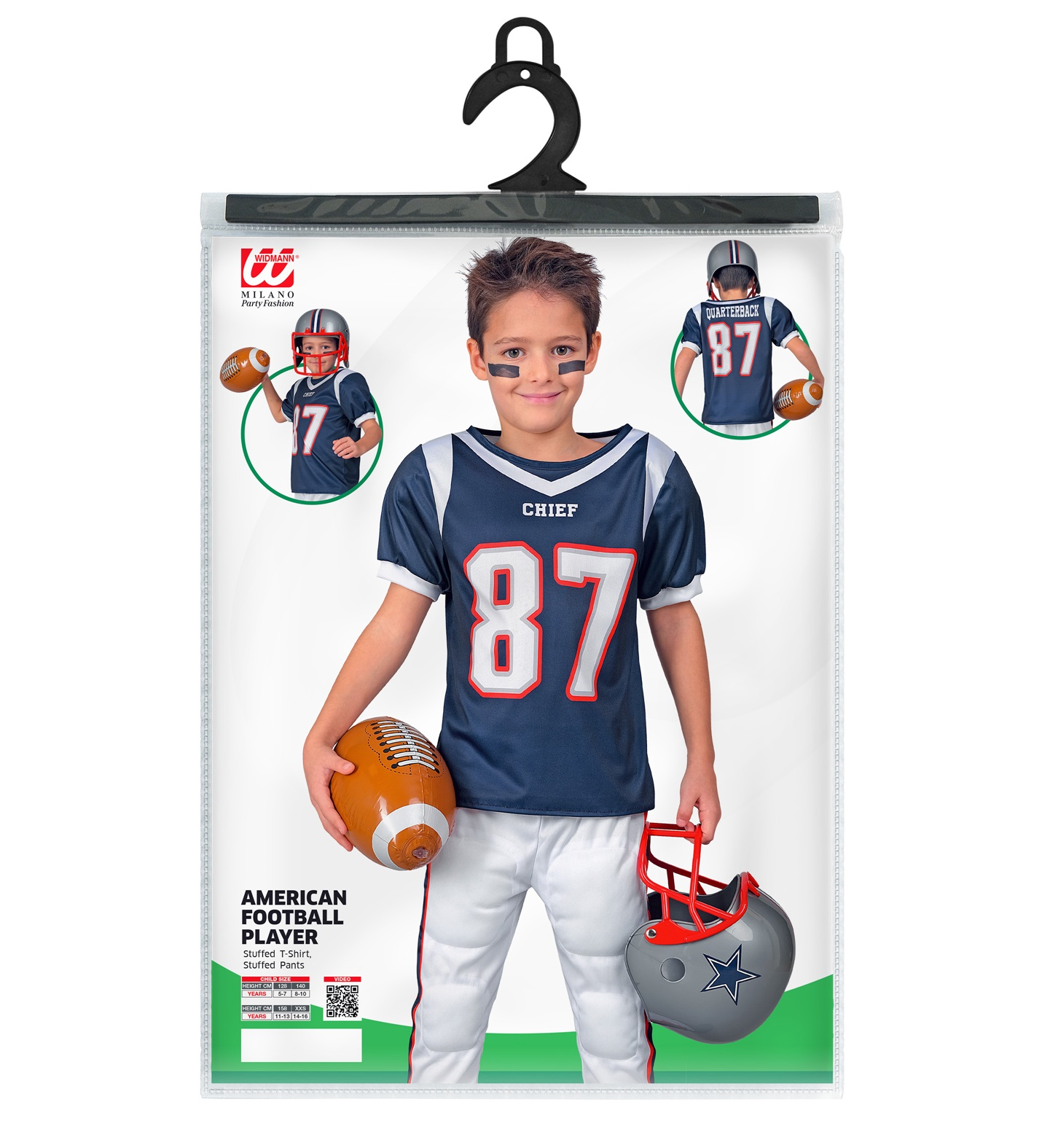 Costume Giocatore di Football Americano Travestimento Carnevale Cosplay Feste in Maschera - 2472