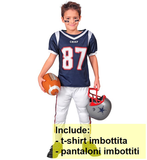 Costume Giocatore di Football Americano Travestimento Carnevale Cosplay Feste in Maschera - 2472