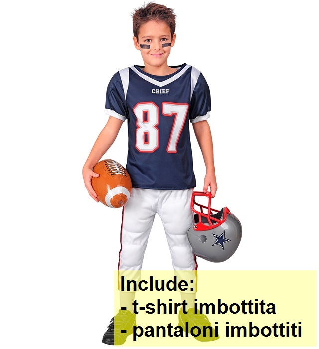 Costume Giocatore di Football Americano Travestimento Carnevale Cosplay Feste in Maschera - 2472