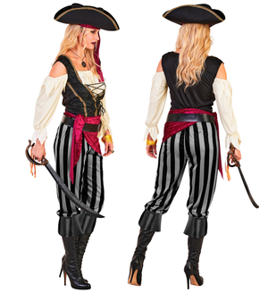 Costume Piratessa Dei Mari Donna Travestimento Carnevale Cosplay Feste in Maschera - 2543