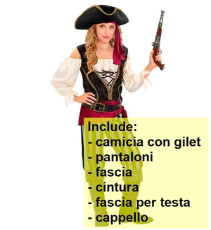 Costume Piratessa Dei Mari Bambina Travestimento Carnevale Cosplay Feste in Maschera - 2543