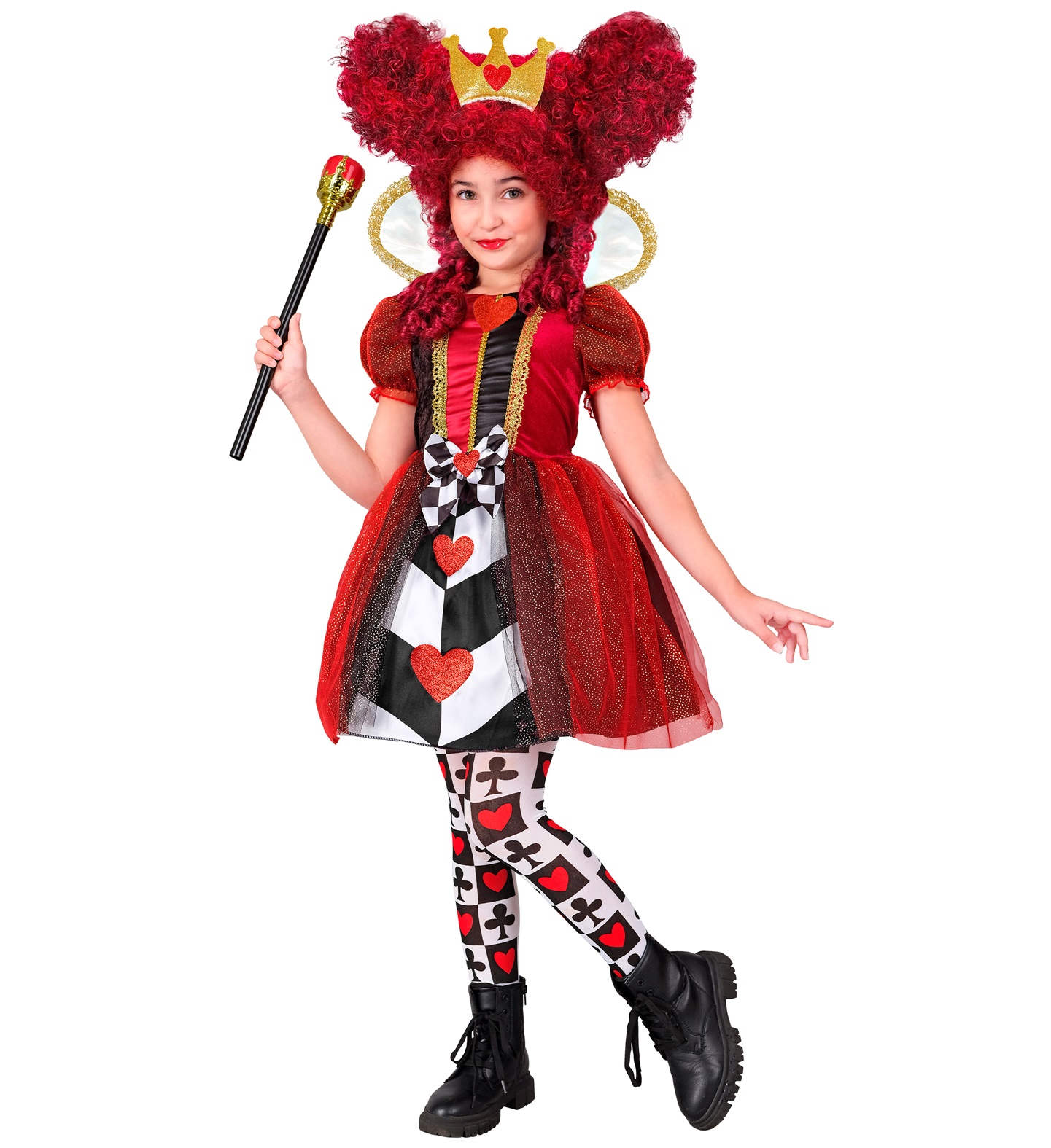 Costume Regina di Cuori Abito e Corona Travestimento Carnevale Feste in Maschera Cosplay- 2601