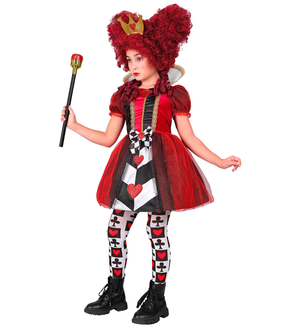 Costume Regina di Cuori Abito e Corona Travestimento Carnevale Feste in Maschera Cosplay- 2601