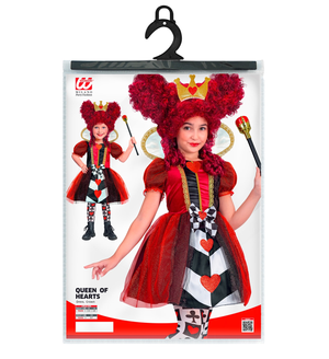Costume Regina di Cuori Abito e Corona Travestimento Carnevale Feste in Maschera Cosplay- 2601