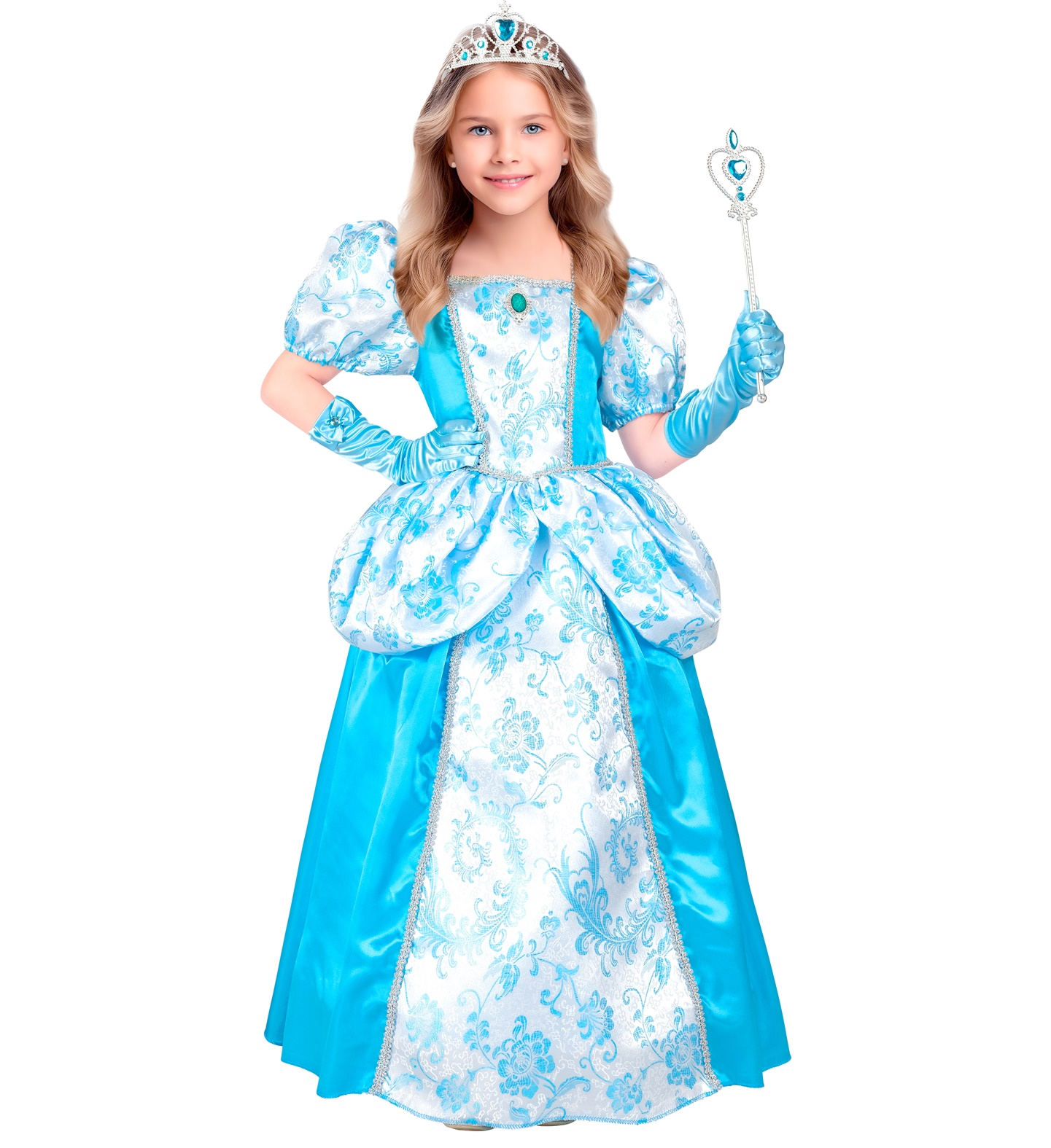 Costume Principessa Abito Lungo Travestimento Carnevale Feste in Maschera Cosplay Cenerentola - 2763