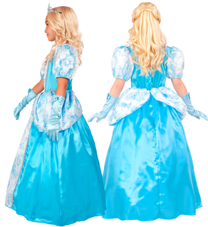 Costume Principessa Abito Lungo Travestimento Carnevale Feste in Maschera Cosplay Cenerentola - 2763