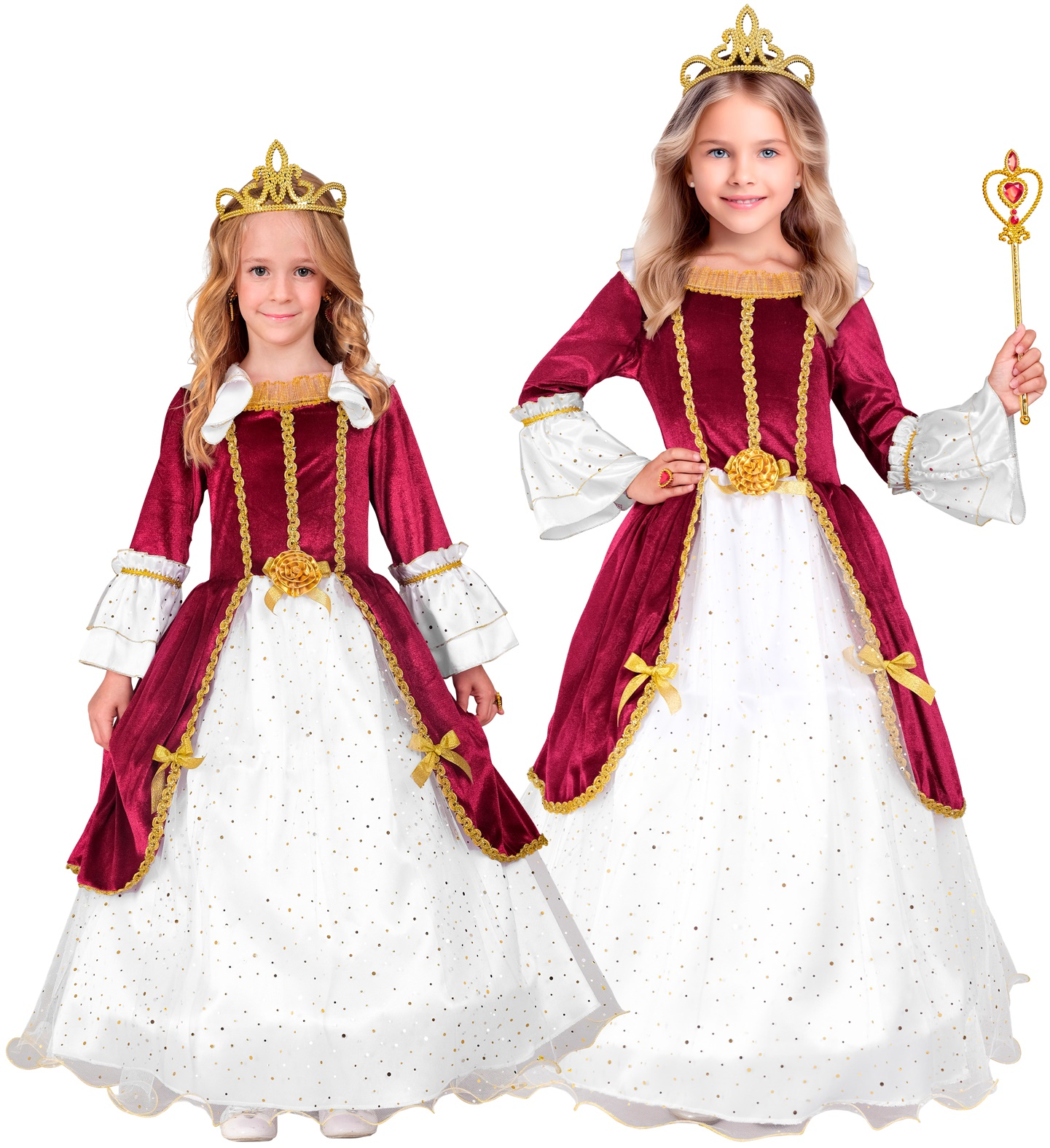 Costume Principessa Reale Abito Lungo Travestimento Carnevale Feste in Maschera Cosplay - 2764