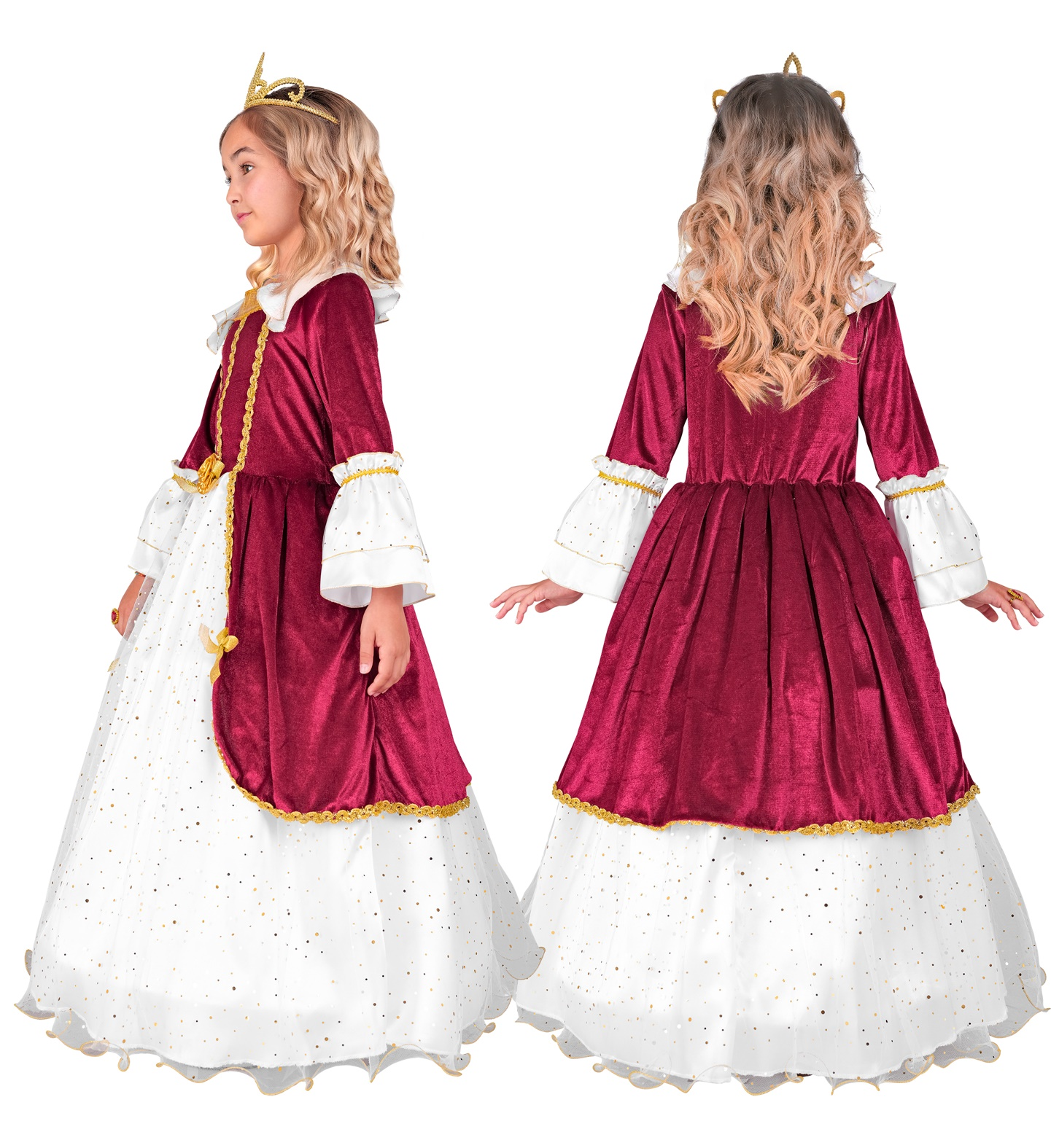 Costume Principessa Reale Abito Lungo Travestimento Carnevale Feste in Maschera Cosplay - 2764