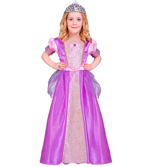 Costume Principessa Abito Lungo e Tiara Travestimento Carnevale Feste in Maschera Cosplay Rapunzel - 9532