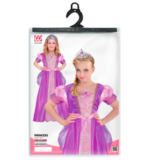Costume Principessa Abito Lungo e Tiara Travestimento Carnevale Feste in Maschera Cosplay Rapunzel - 9532
