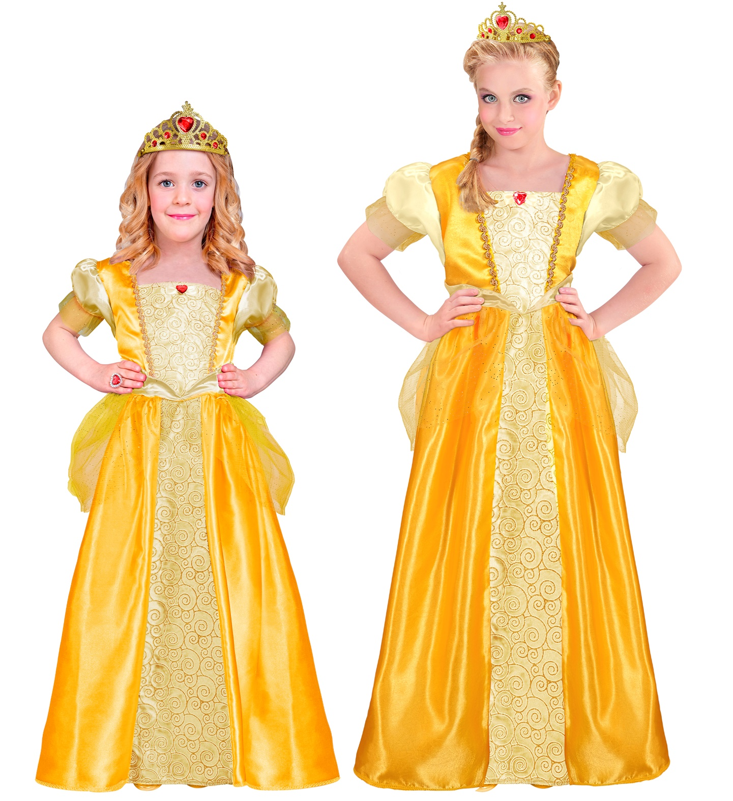 Costume Principessa Abito Lungo e Tiara Travestimento Carnevale Feste in Maschera Cosplay Belle - 9533