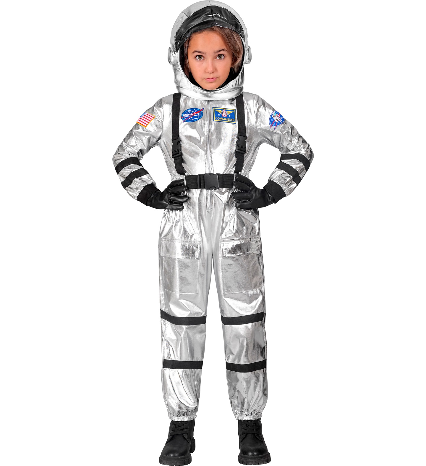 Costume Astronauta Tuta e Casco Travestimento Carnevale Cosplay Feste in Maschera - 2806