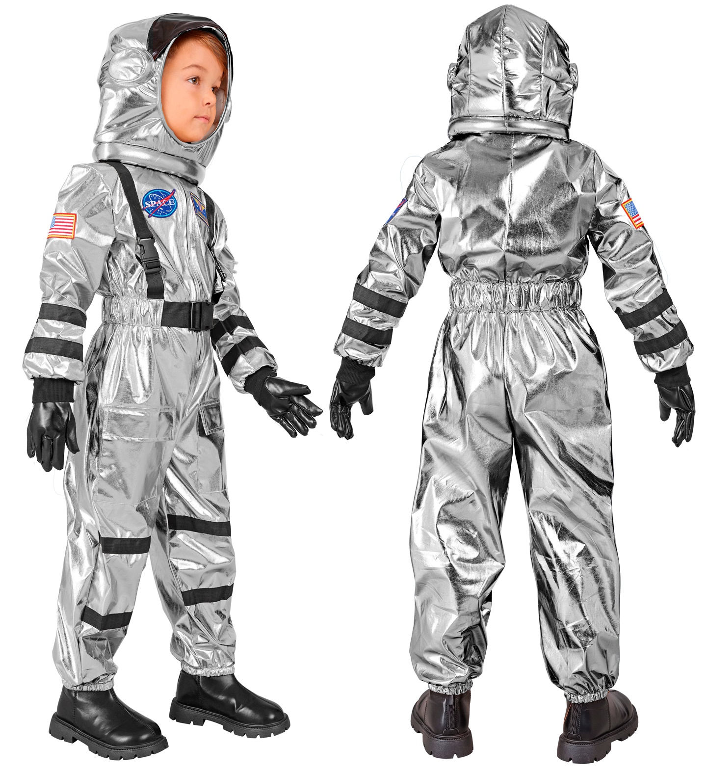 Costume Astronauta Tuta e Casco Travestimento Carnevale Cosplay Feste in Maschera - 2806