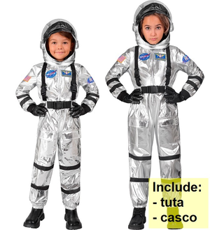 Costume Astronauta Tuta e Casco Travestimento Carnevale Cosplay Feste in Maschera - 2806