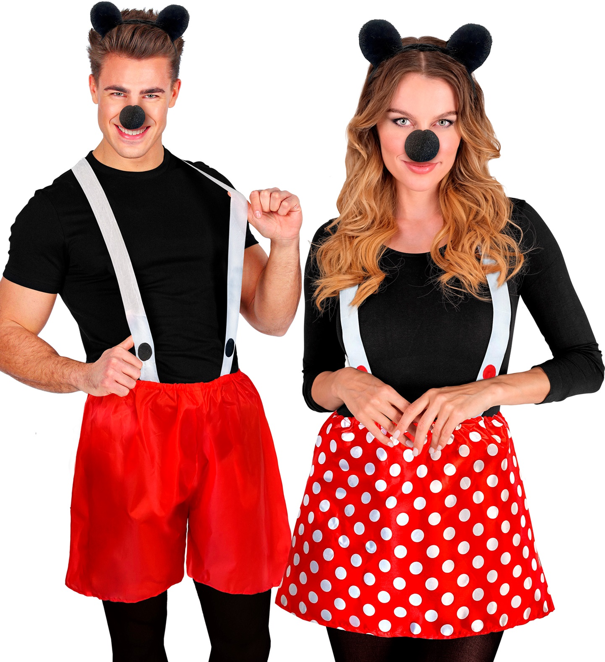 Set Travestimento Minnie Orecchie Naso Gonnellino per Donna Accessori Carnevale Cosplay - 2989t/2