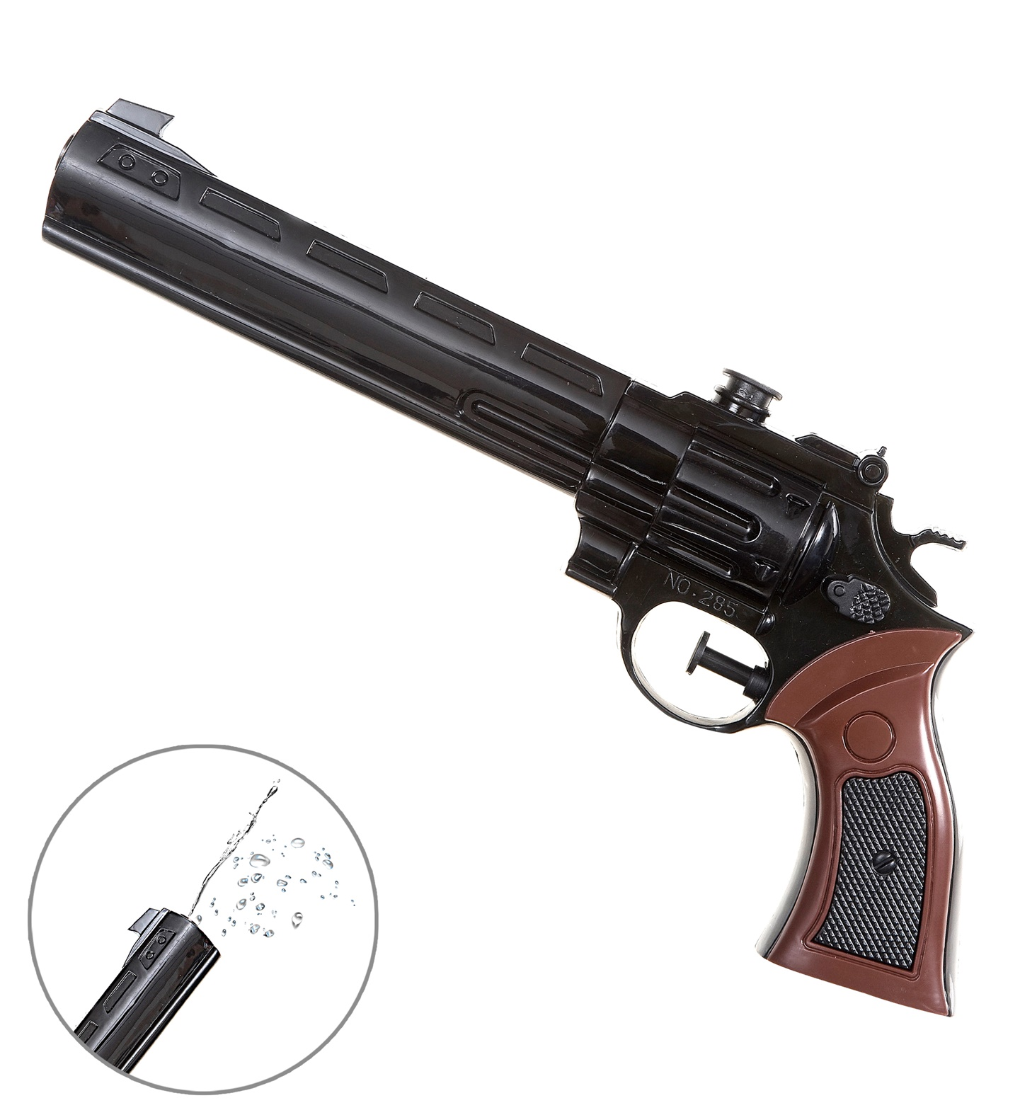 Pistola Giocattolo Cowboy a Spruzzo 30 CM Revolver Western Accessorio Travestimenti Feste a Tema - 3017v