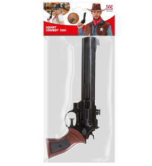Pistola Giocattolo Cowboy a Spruzzo 30 CM Revolver Western Accessorio Travestimenti Feste a Tema - 3017v