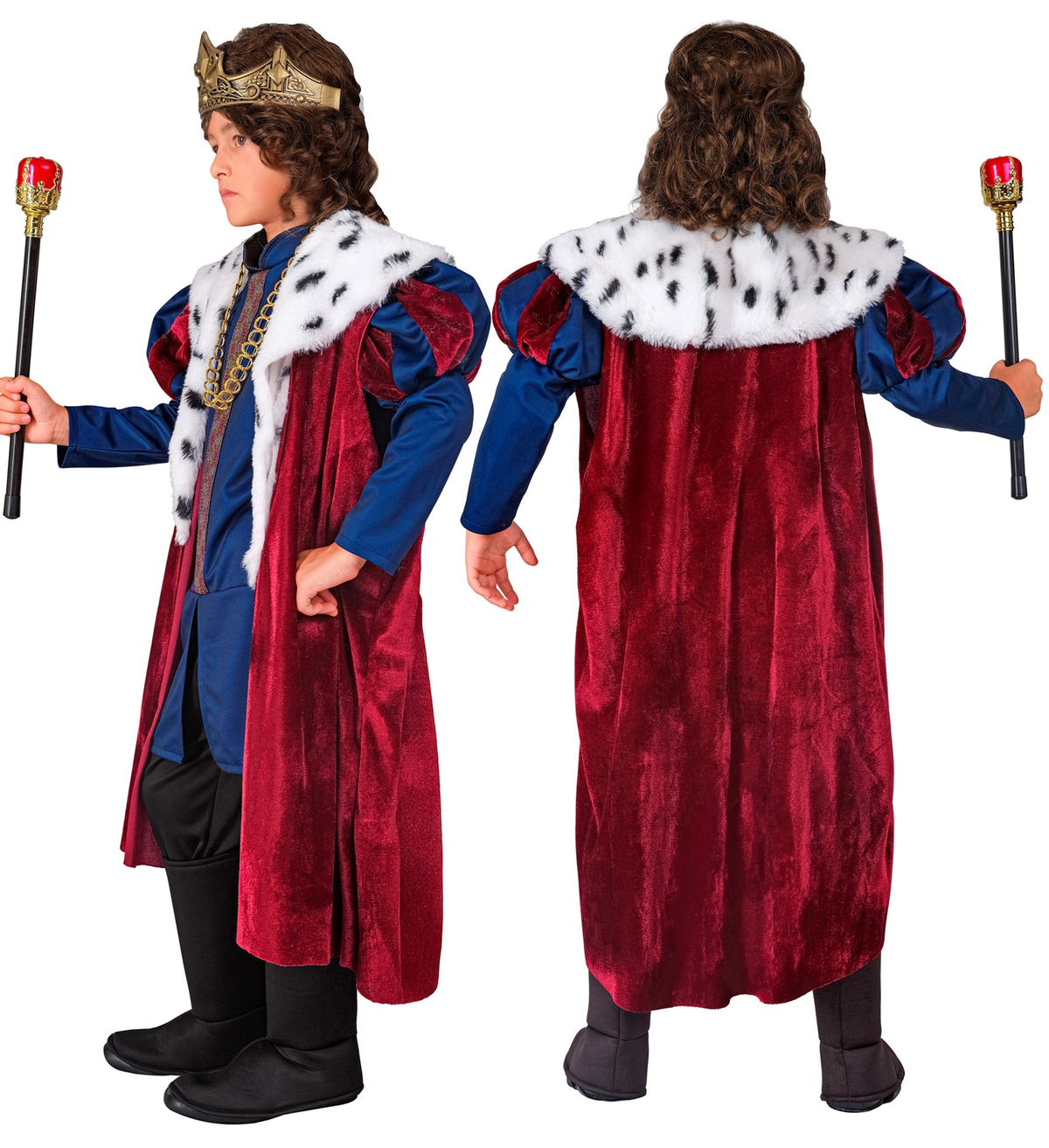 Costume Re Travestimento Sovrano Del Reame Cosplay Feste Carnevale in Maschera - 4231