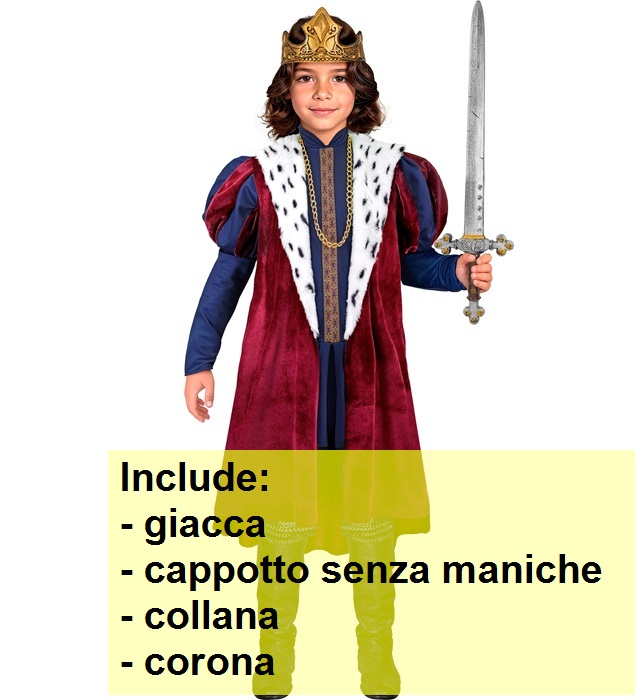 Costume Re Travestimento Sovrano Del Reame Cosplay Feste Carnevale in Maschera - 4231