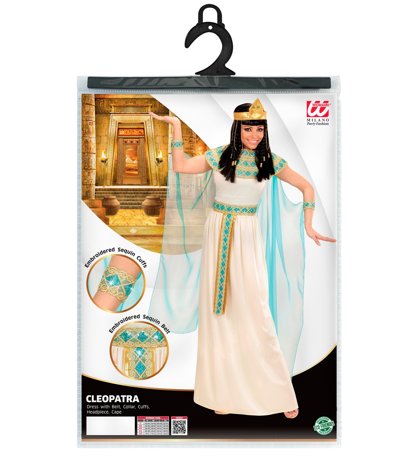 Costume Cleopatra Regina D'egitto Travestimento Carnevale Cosplay Feste in Maschera - 4942