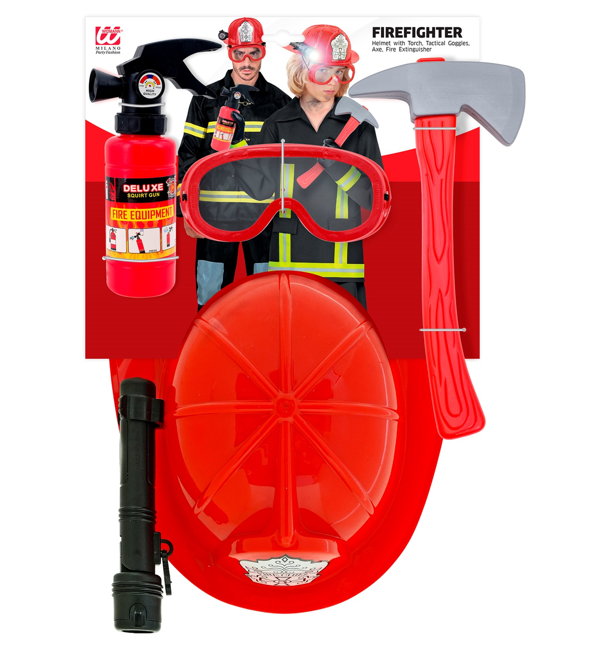 Set Travestimento Pompiere Accessori Travestimento Carnevale per Bambini Feste in Maschera - 42296